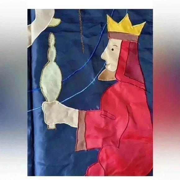 Vintage Appliqué Three Wise Men Outdoor Flag - 27 1/2” X 43 1/2” - Picture 5 of 7